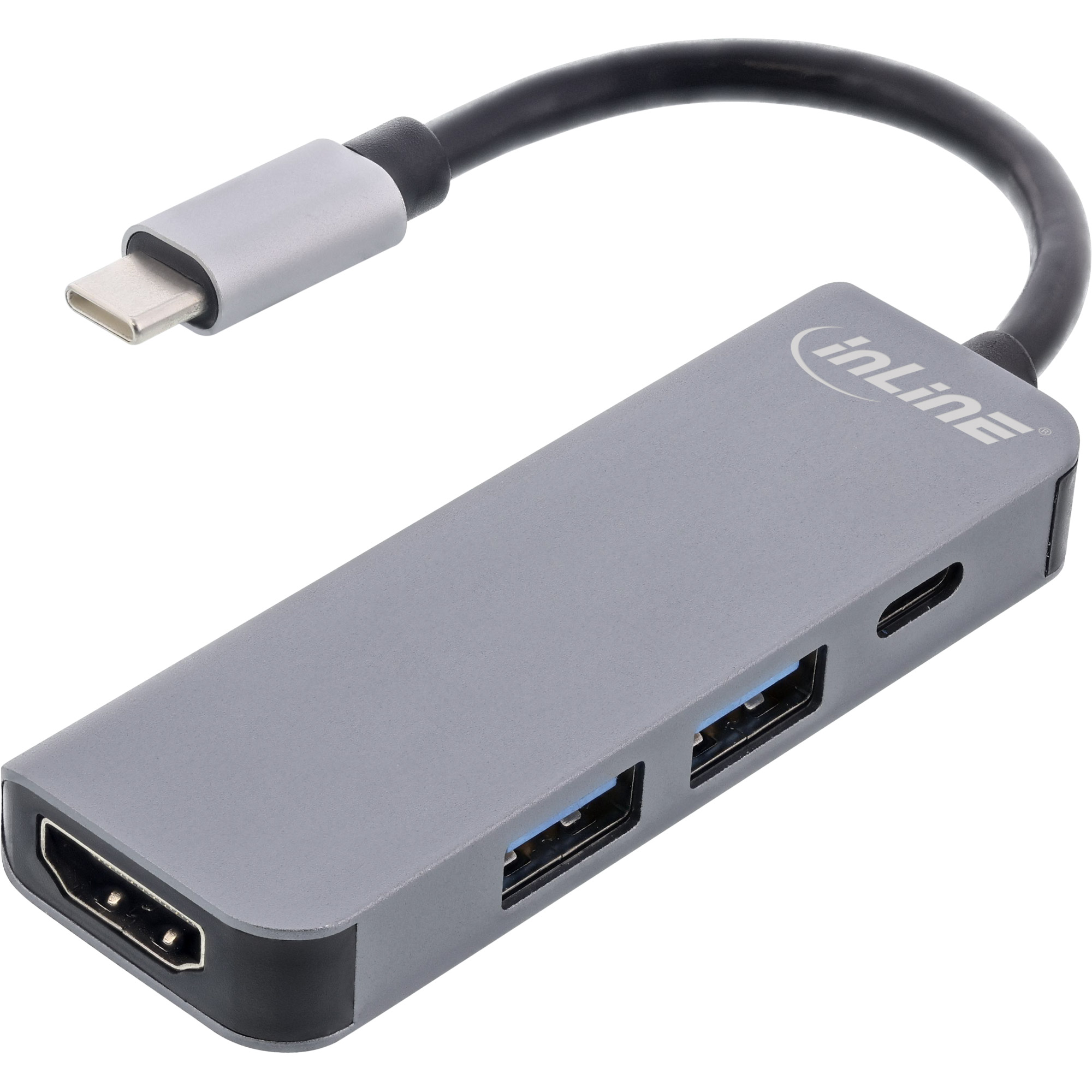 Inline® Multihub USB 3.2 Gen.1, 2x USB-A, HDMI 4K/30Hz, USB-C PD 87W