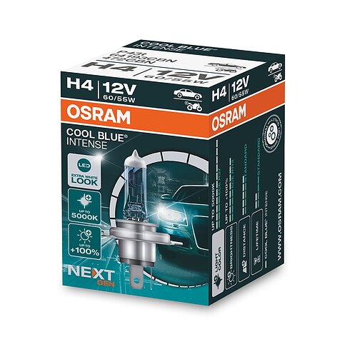 OSRAM H4 12V 60/55W P43t Cool Blue INTENSE NextGen. 5000K +100% 1 Stück