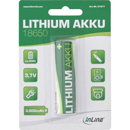 InLine Lithium-Ionen Akku,3000mAh  18650