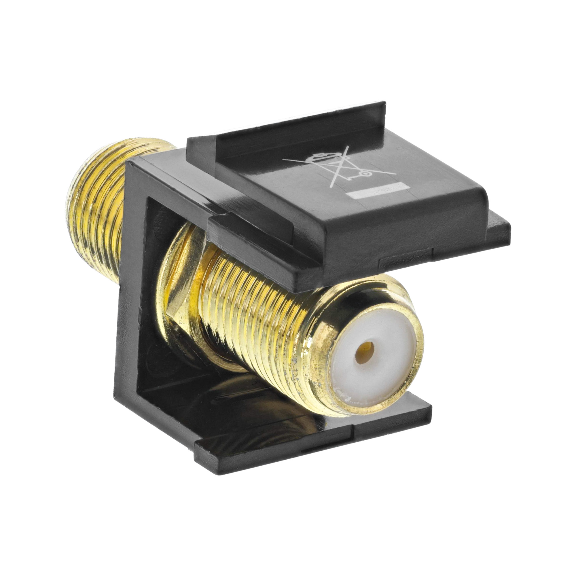 Inline® Keystone Einbauadapter, für Sat-Kabel, 2x F-Buchsen, schwarz