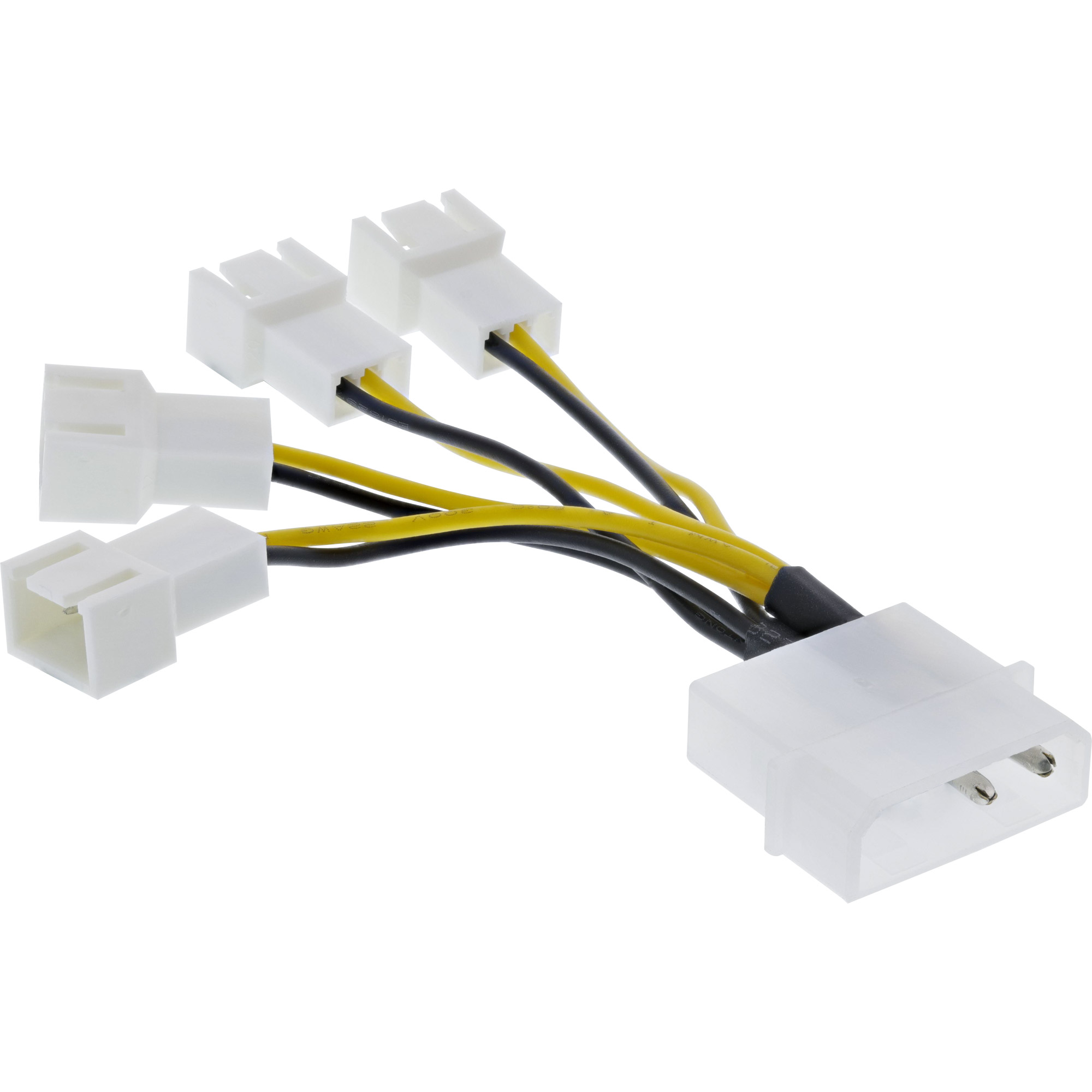 Inline® Lüfter Adapterkabel, 4x Lüfter 3pol. an 13,34cm (5,25")