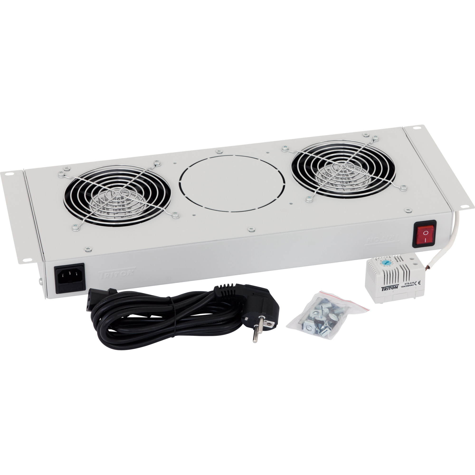 Triton RAC-CH-X25-X1 Belüftungseinheit für RBA-x-A6, 2 Lüfter, grau Triton RAC-CH-X25-X1 Belüftungseinheit für RBA-x-A6, 2 Lüfter, grau