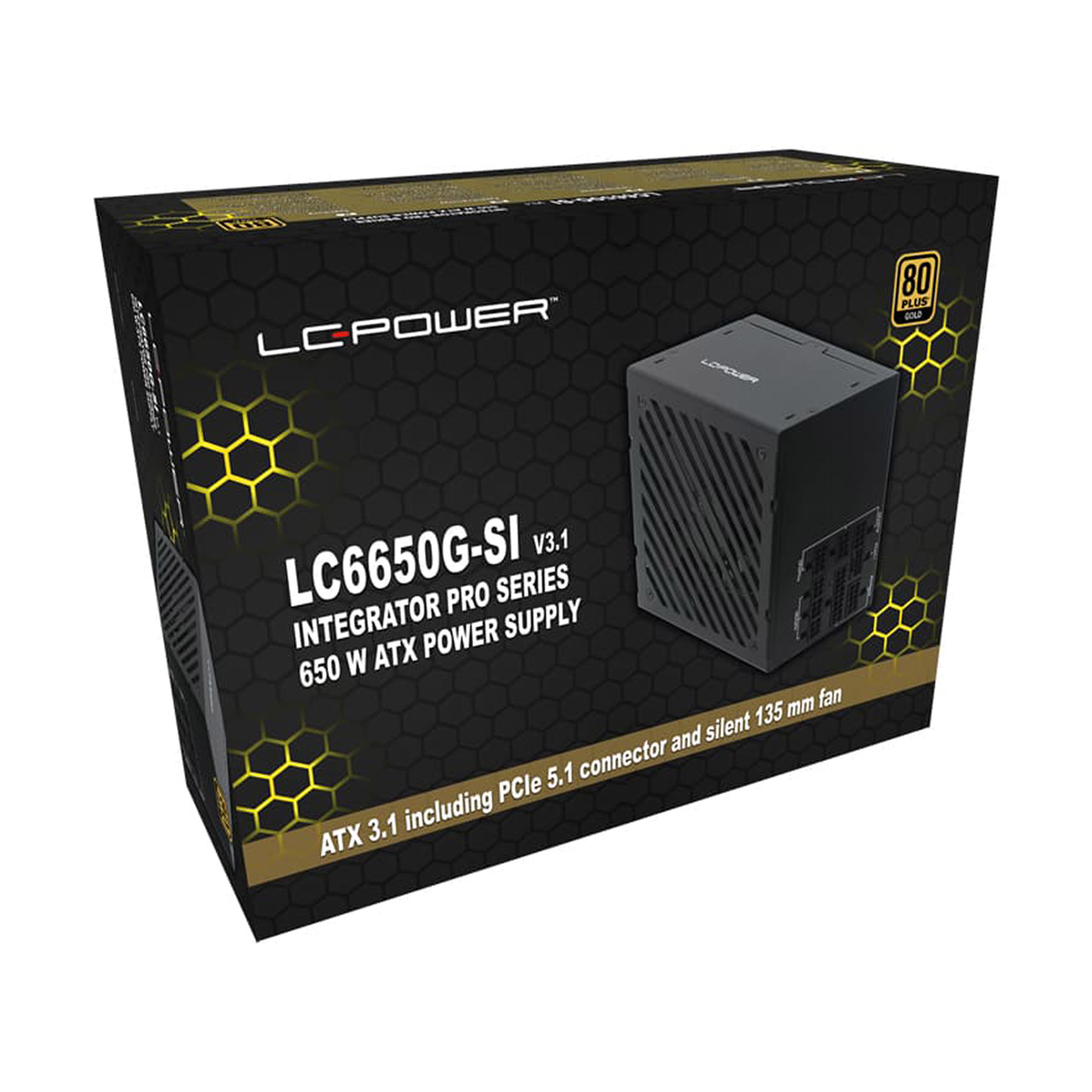 LC-Power LC6650G-SI V3.1, ATX-Netzteil Integrator Pro, 650W, 80 PLUS GOLD
