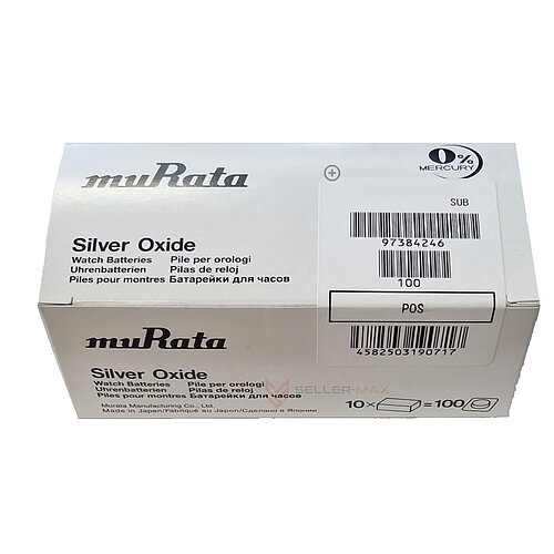 100x Murata SR43 386 / 301 MultiDrain Silberoxid Batterie 1,55 V