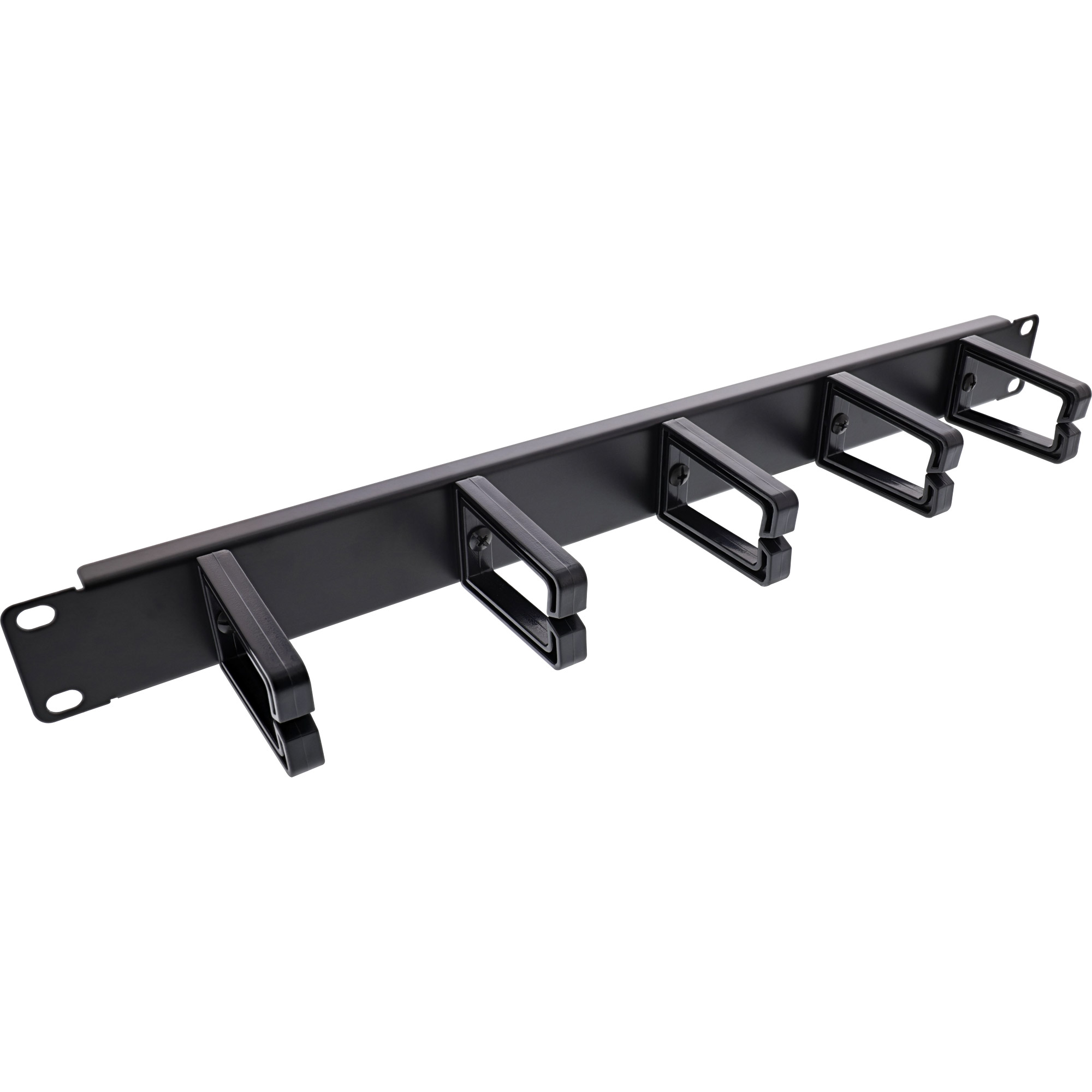 Inline® 19" Kabelführungspanel, 5 KunststoffBügel, RAL 9005, schwarz