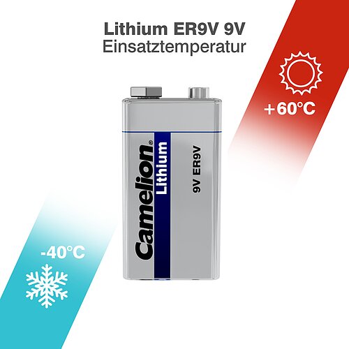 1x Camelion P7 9V Block 6FR22 Lithium Batterie
