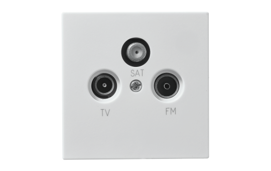 Antennendose McPower ''Shallow'' für TV, Radio und Sat, UP, weiß