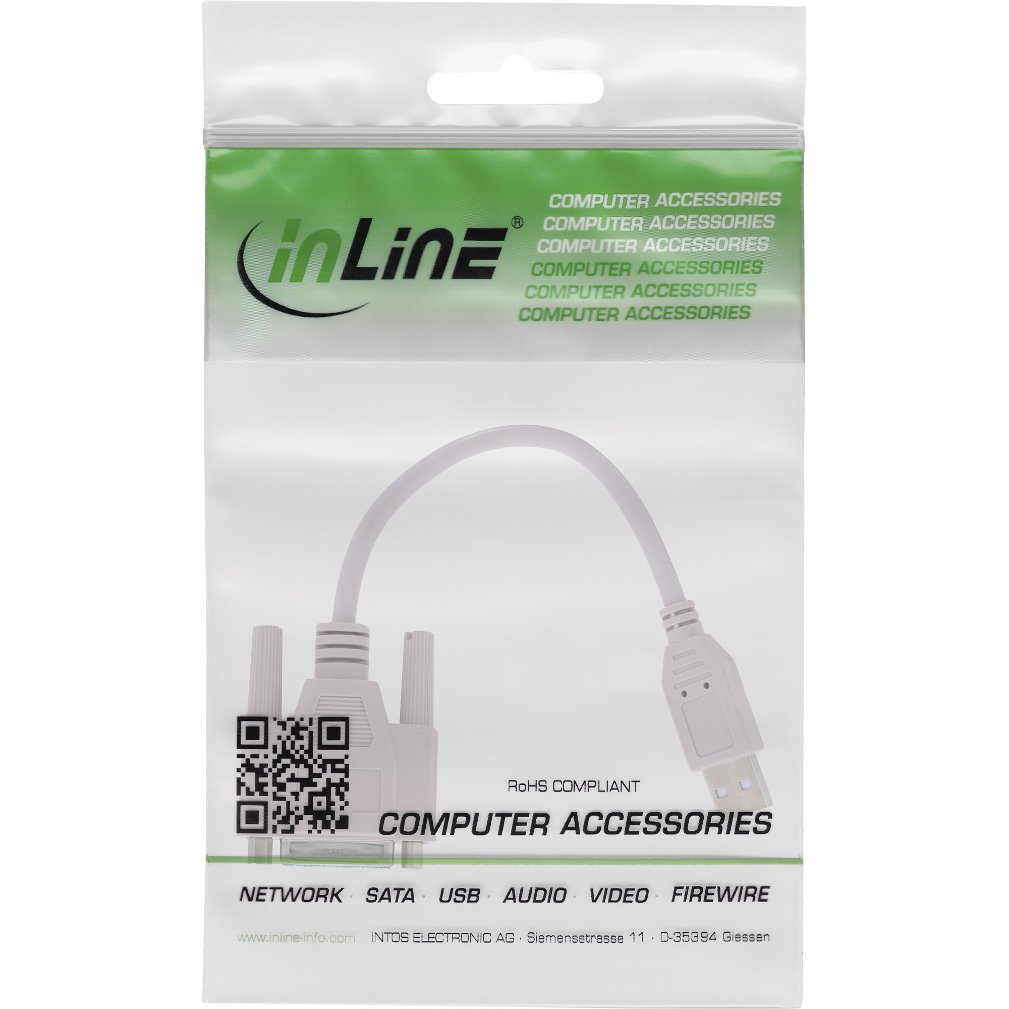 Inline® USB Adapter Kabel, USB Stecker A auf 15pol Buchse