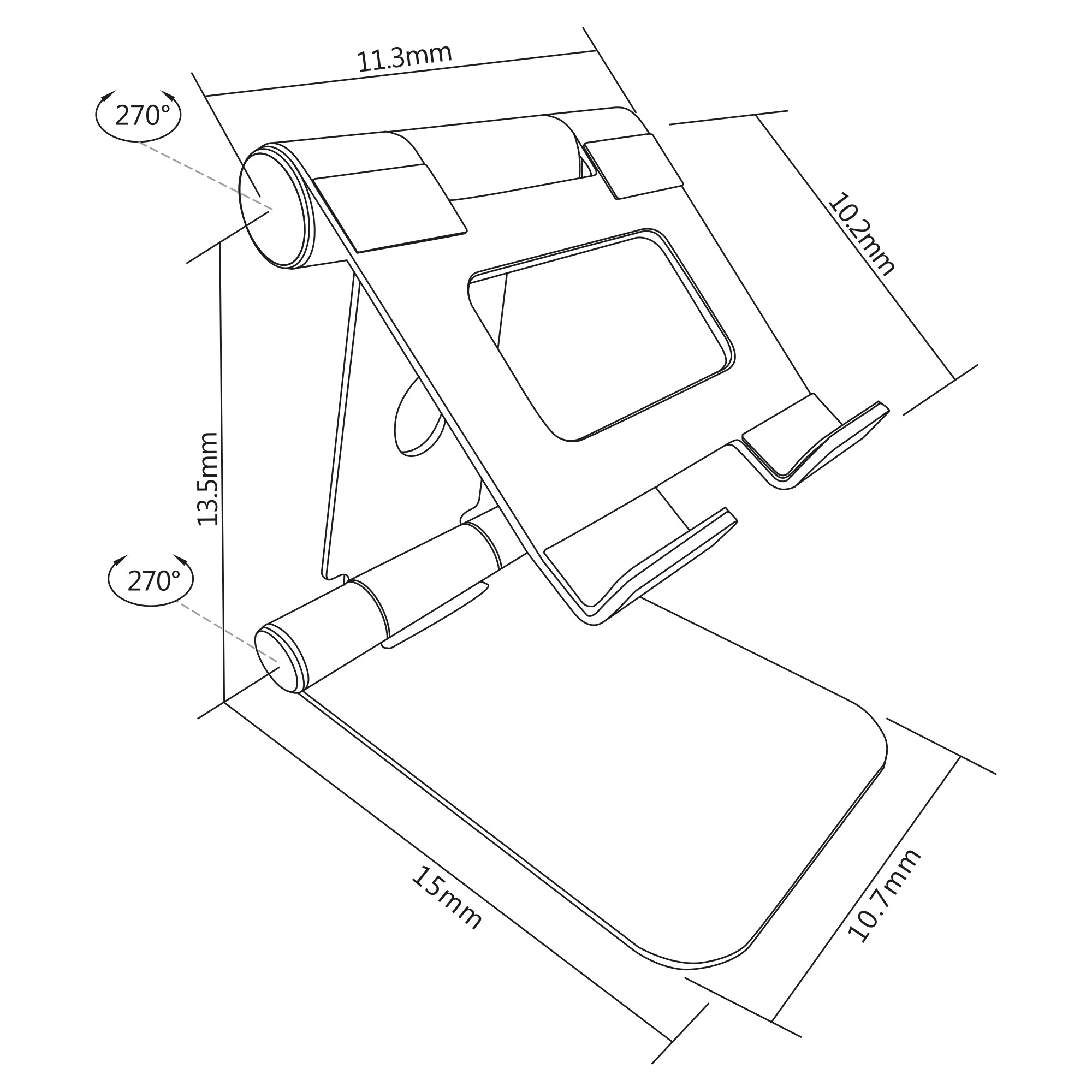 Inline® Aluminium Tablet Halter universell bis 13"