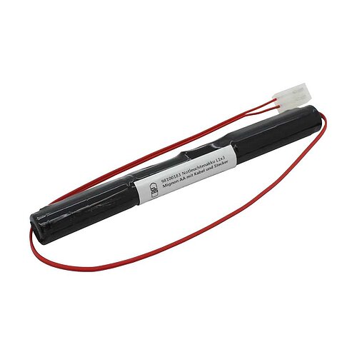 Notleuchtenakku NiMH 3,6V 1100mAh L1x3 Mignon AA mit Kabel und Stecker
