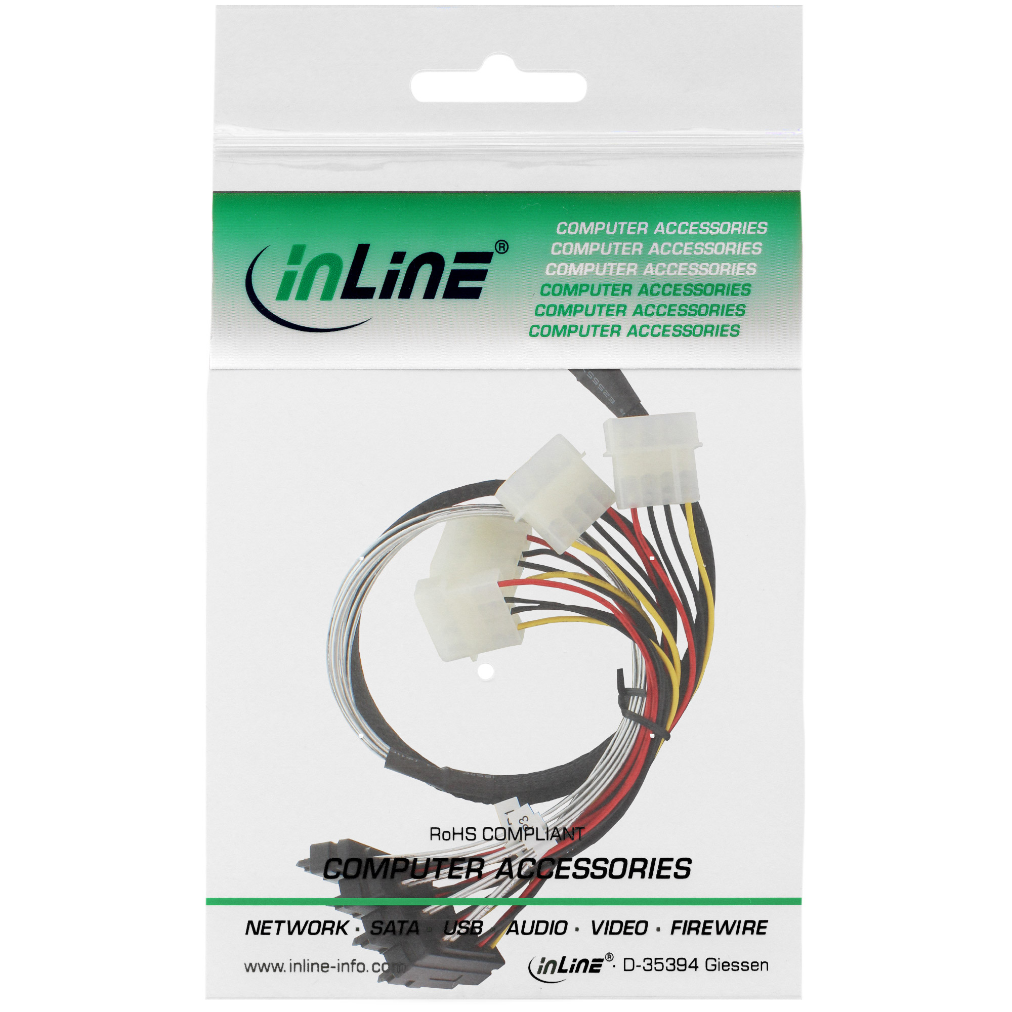 Inline® SAS Anschlusskabel, Mini-SAS SFF-8087 an 4x SAS + Strom, 0,75m Inline® SAS Anschlusskabel, Mini-SAS SFF-8087 an 4x SAS + Strom, 0,75m