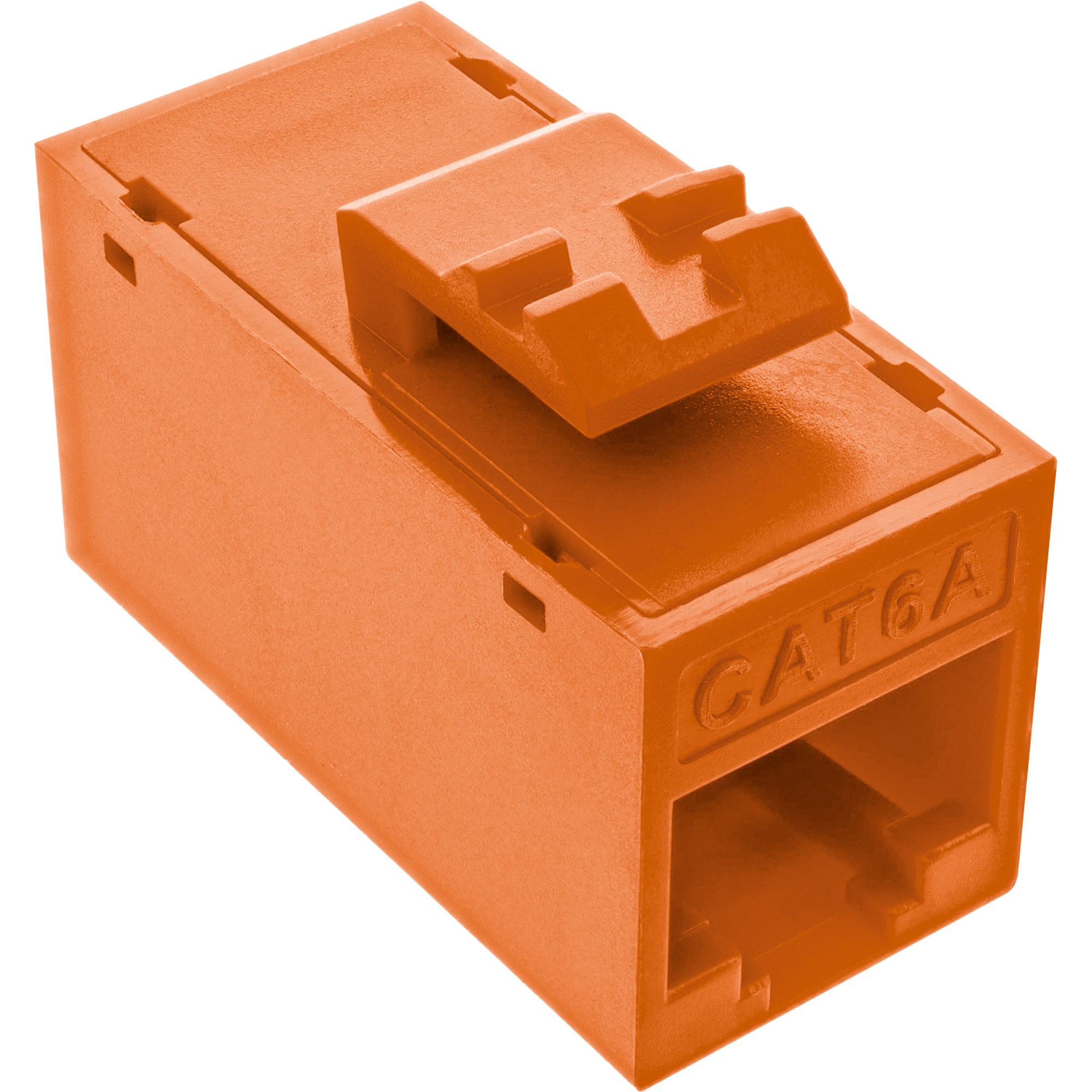 Inline® Keystone RJ45 Buchse/Buchse, ungeschirmt, Cat.6A, 8er Pack, orange