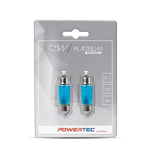 Powertec Platinum C5W 36mm 5W SV8,5-8 12V Blister 2 Stück