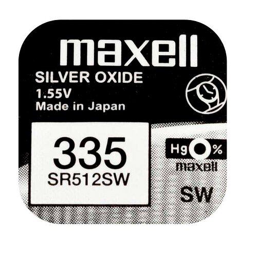 1x SR512SW 335 Silberoxid Batterie Maxell 1,55 V