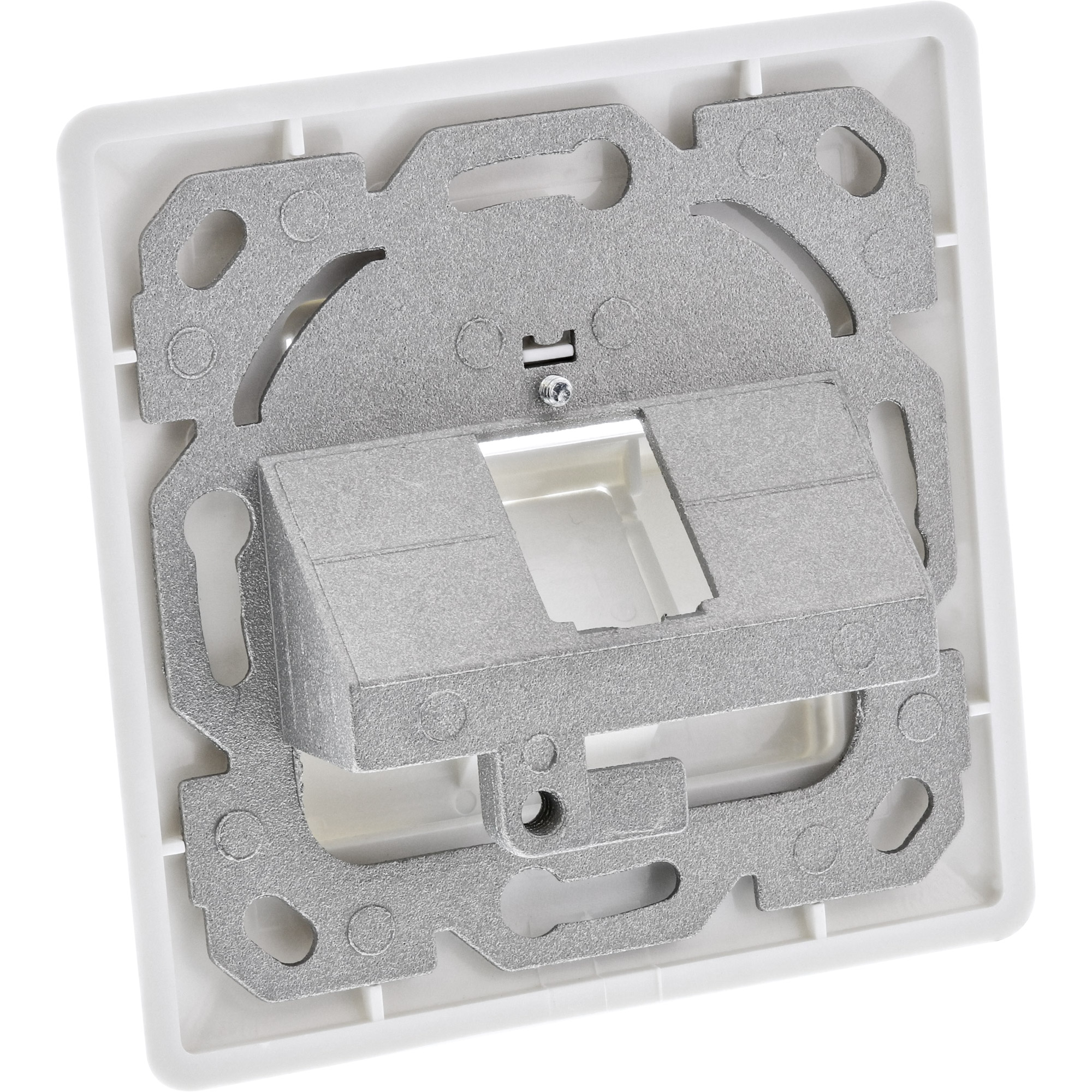 Inline® Rahmenset für 1x RJ45 Bu/LSA Einsatz, Keystone SNAP-In, weiß RAL9010