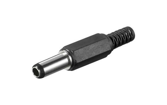 DC-Stecker mit Knickschutz, 2,5x5,5mm, Schaftlänge 14mm