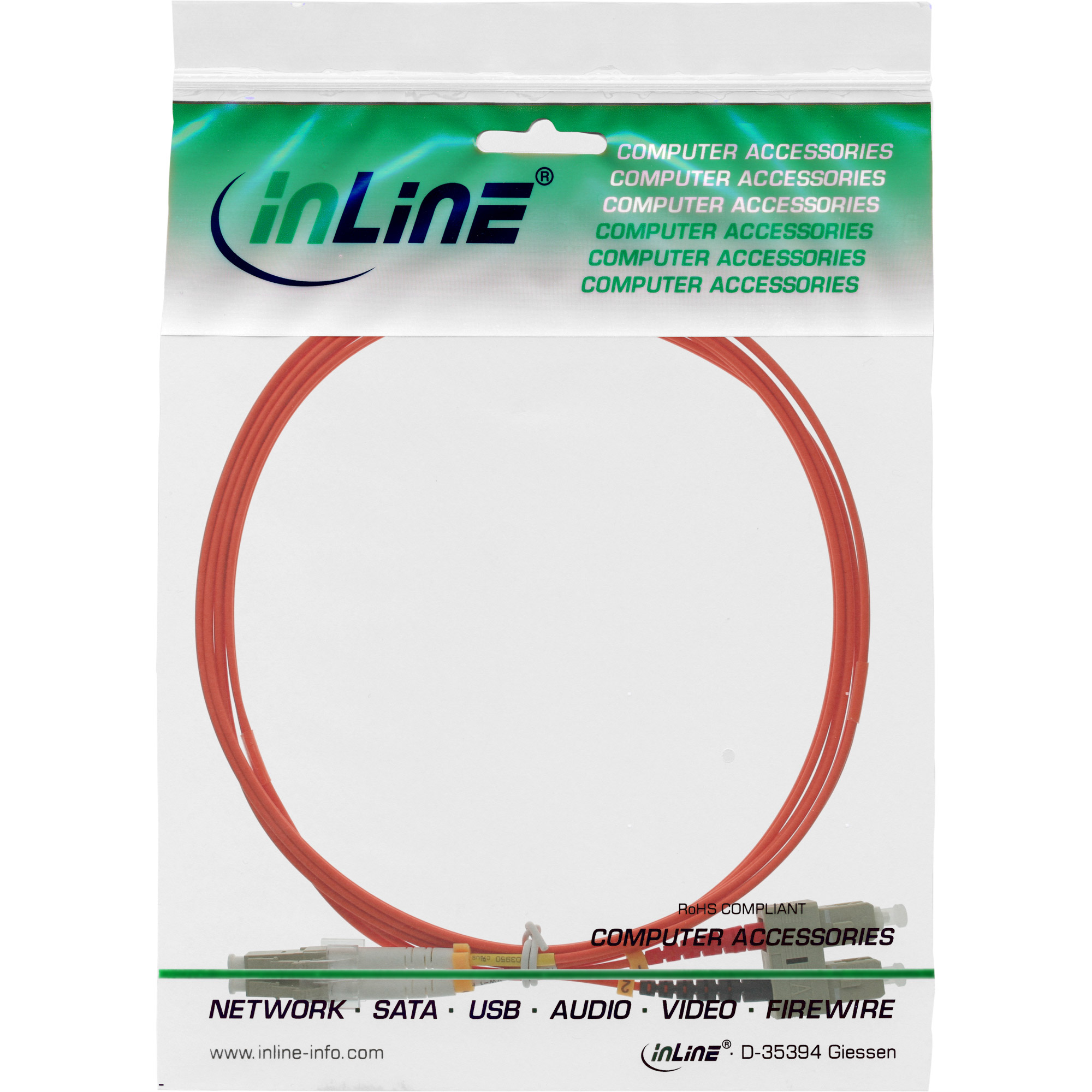 Inline® LWL Duplex Kabel, LC/SC, 50/125µm, OM2, 5m