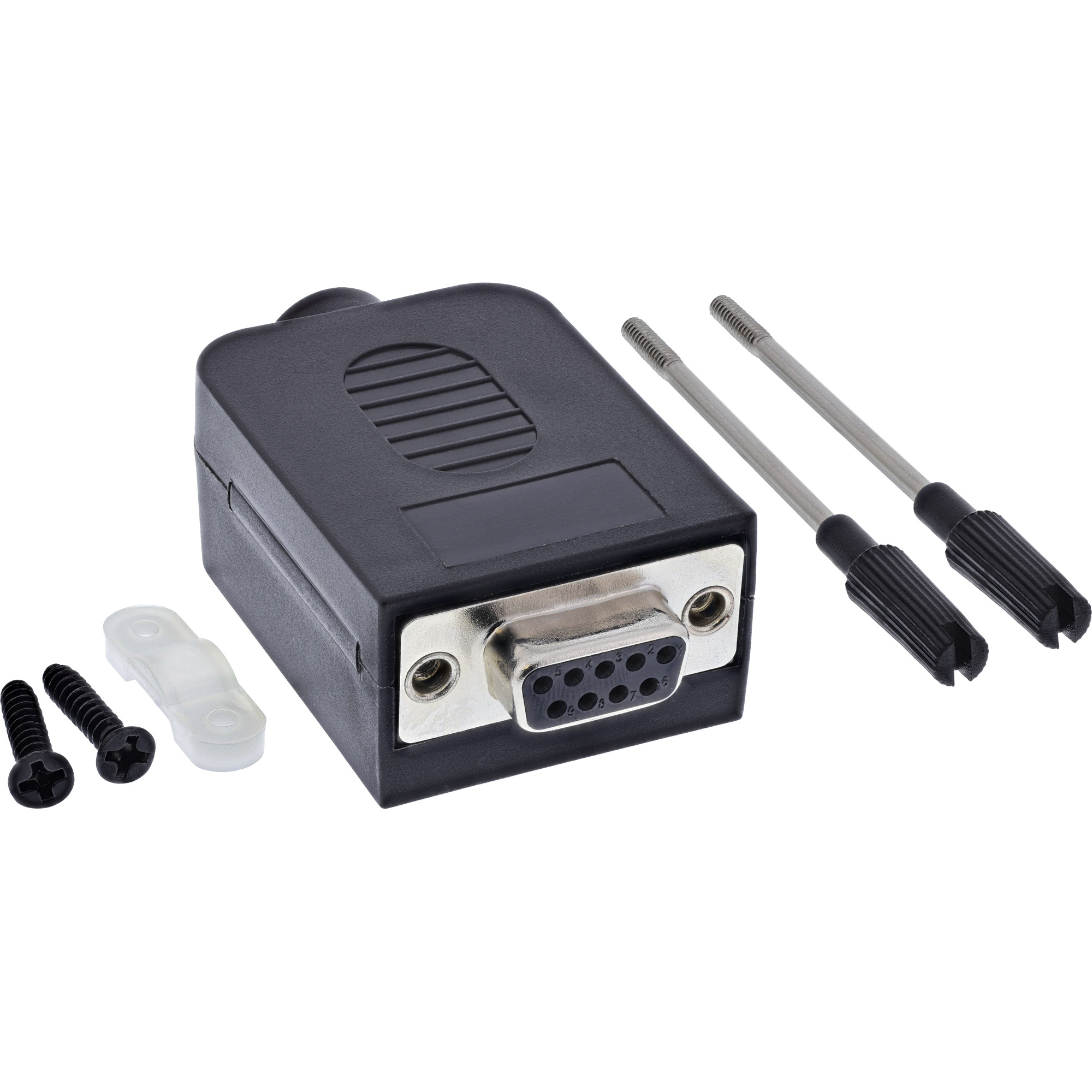 InLine® D-Sub 9 Breakout-Terminalblock, Buchse, Schraubklemme , Rändelschraube