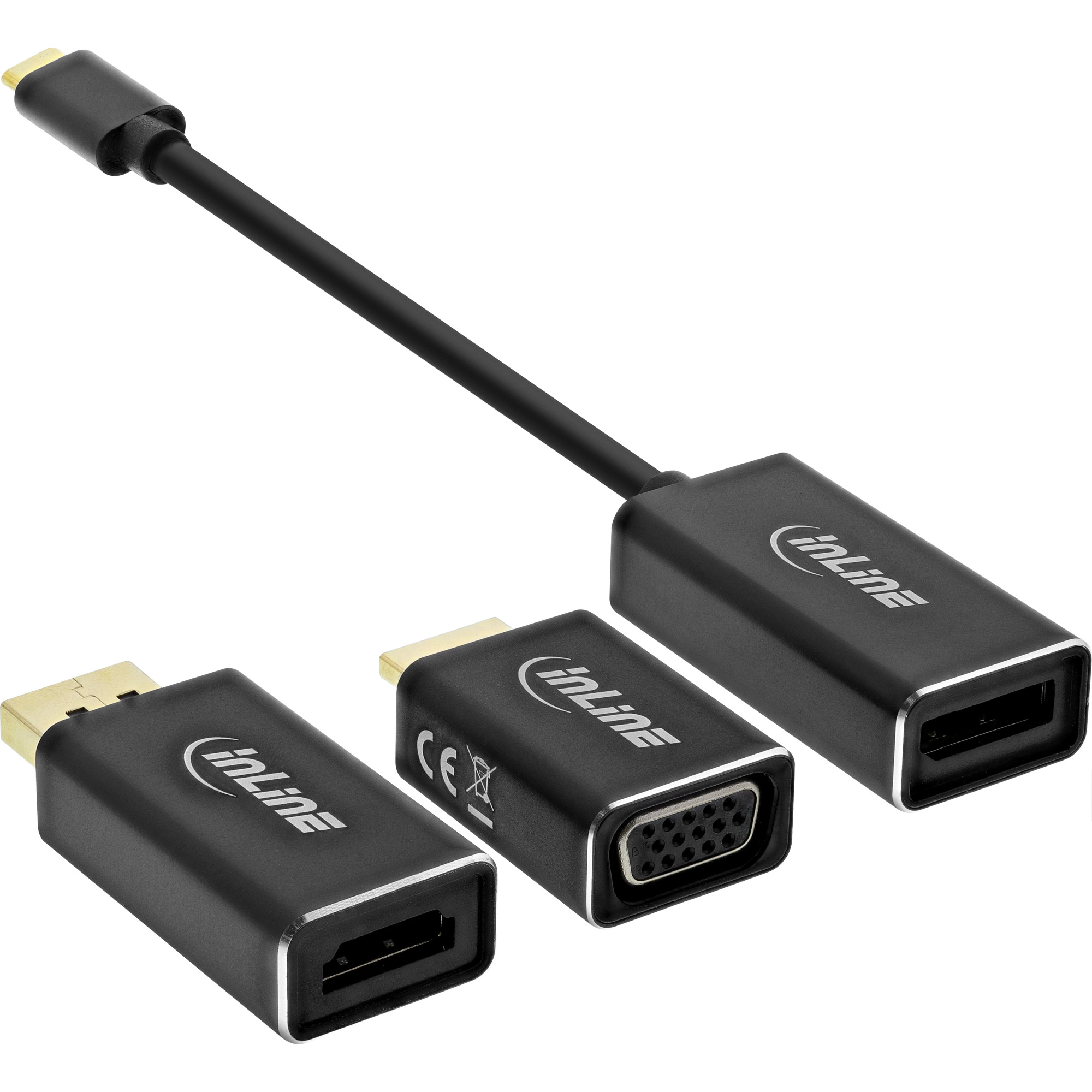 Inline® USB Display Konverter Set 6-in-1, 4K/60Hz schwarz