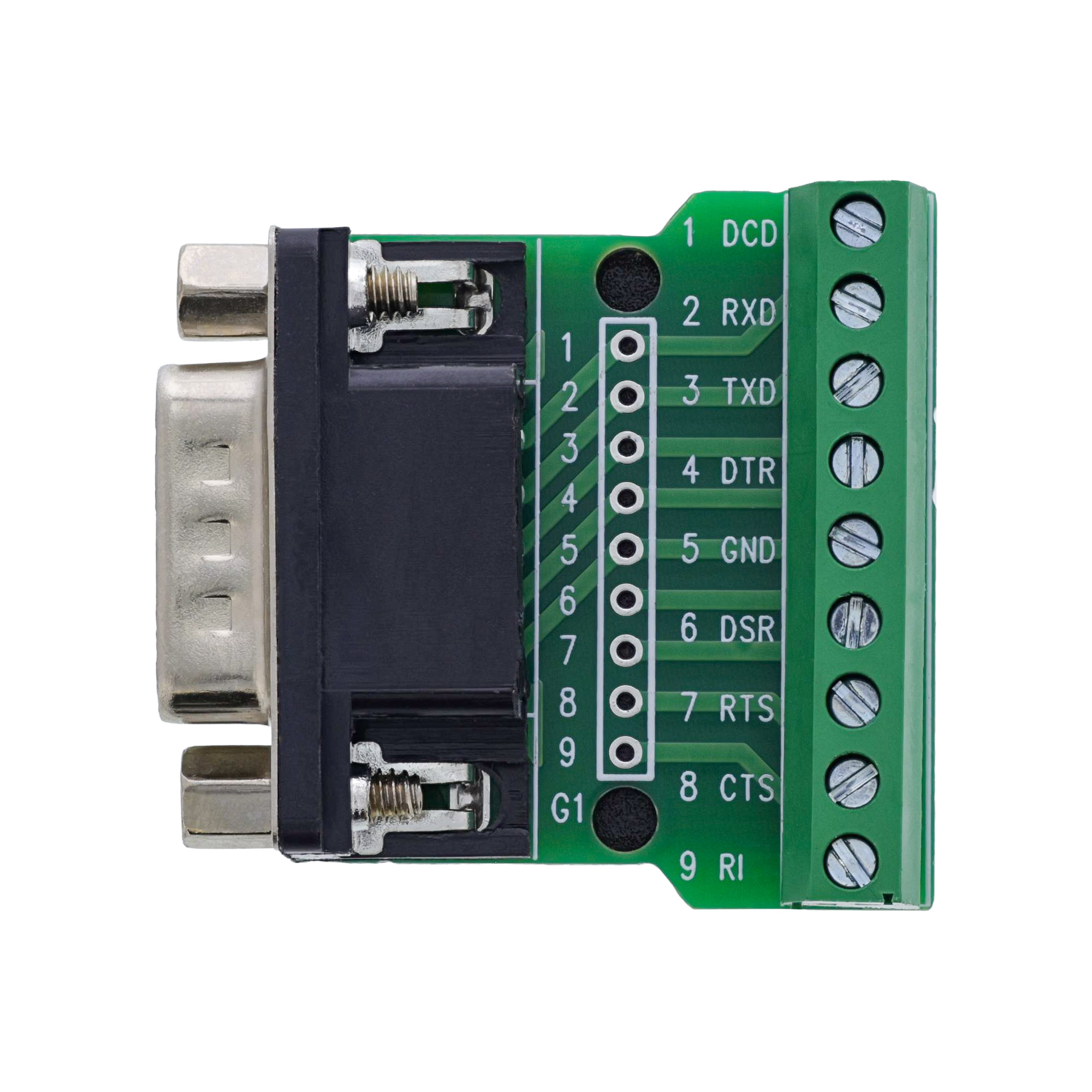 InLine® Terminalblock D-Sub 9 Stecker , Schraubklemme, Schraubsicherung
