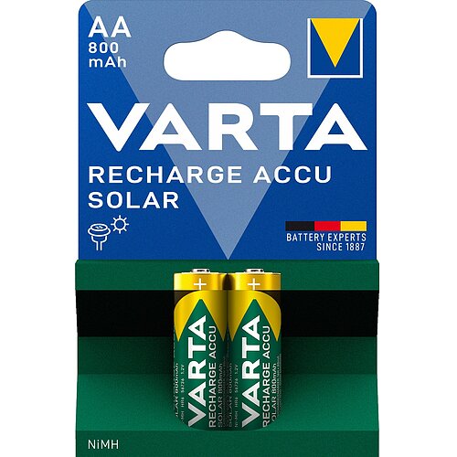 2x Varta NiMH AA Mignon 800mAh HR6 Akku für Solar Anwendungen