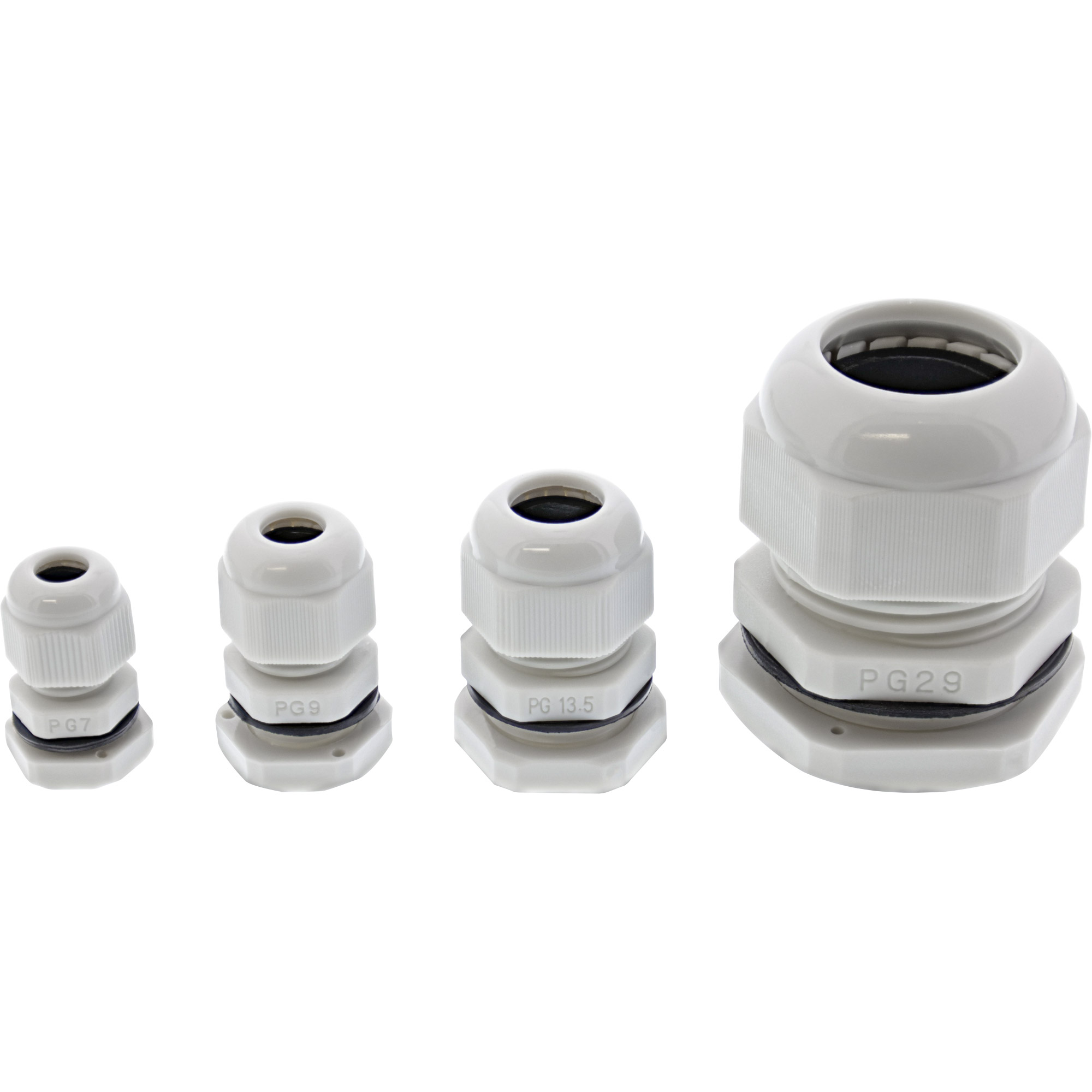 Inline® Kabeldurchführung PG 7 Nylon IP68 3,5-6mm, grau, 10 Stück