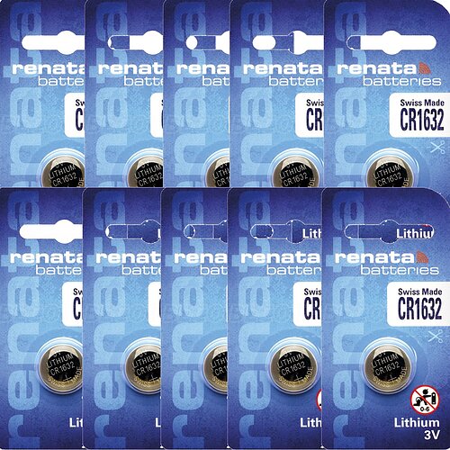 10x Renata CR1632 Lithium Knopfzelle 3V Batterie 