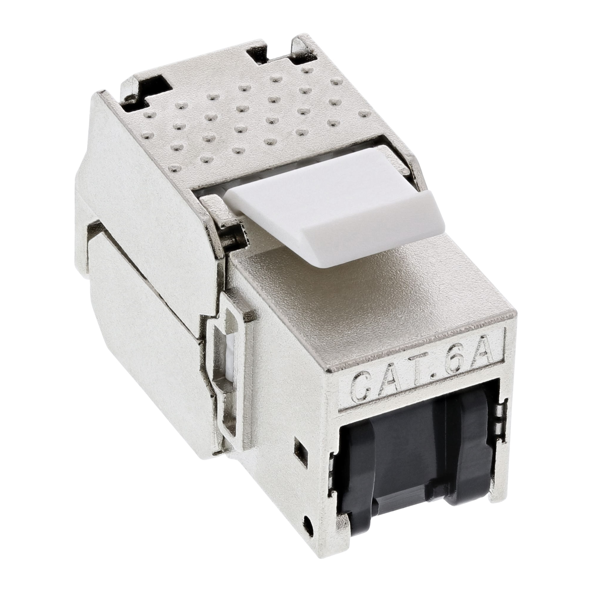 Inline® Keystone RJ45 Buchse, SNAP-In, Cat.6a, mit Staubschutz schwarz