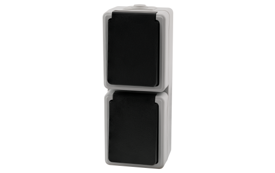 Feuchtraum Doppel-Steckdose McPower ''Taff'', 250V~/16A, IP44, AP, grau Feuchtraum Doppel-Steckdose McPower ''Taff'', 250V~/16A, IP44, AP, grau