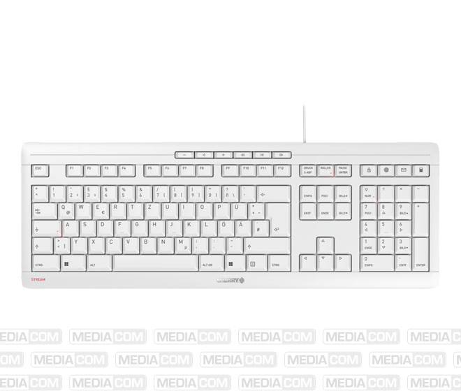 cherry Tastatur STREAM Keyboard, USB, hellgrau