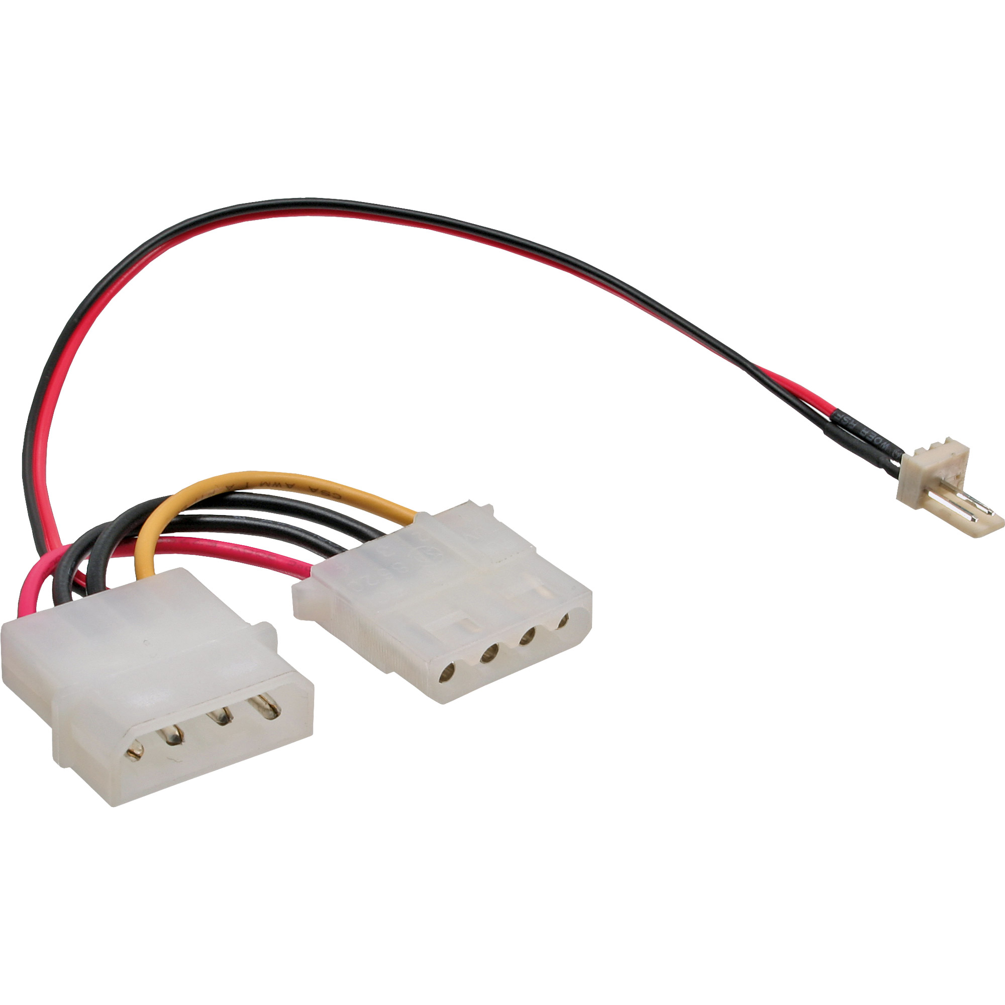Inline® Lüfter Adapterkabel, 3pol Lüfter an 4pol Netzteil 12V, 0,3m