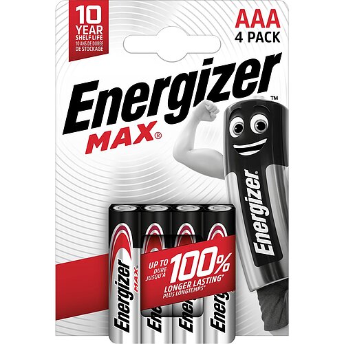 Energizer Max AAA Micro LR03 Alkaline Batterie - 100er Verpackung Energizer Max AAA Micro LR03 Alkaline Batterie - 100er Verpackung