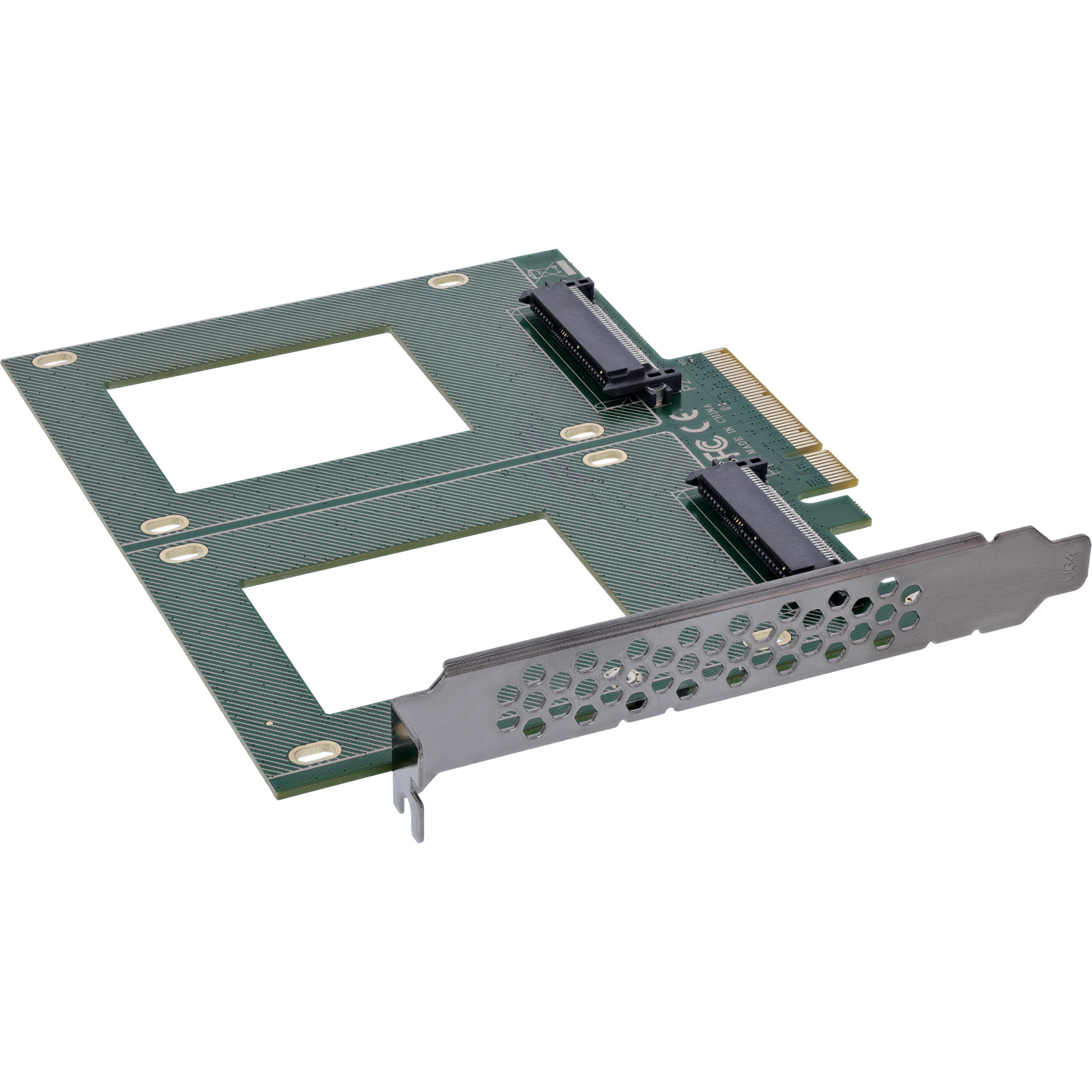 InLine® PCIe Karte zu 2x intern U.2 NVMe SFF-8639 - Bifurcation, PCIe x8, breit InLine® PCIe Karte zu 2x intern U.2 NVMe SFF-8639 - Bifurcation, PCIe x8, breit
