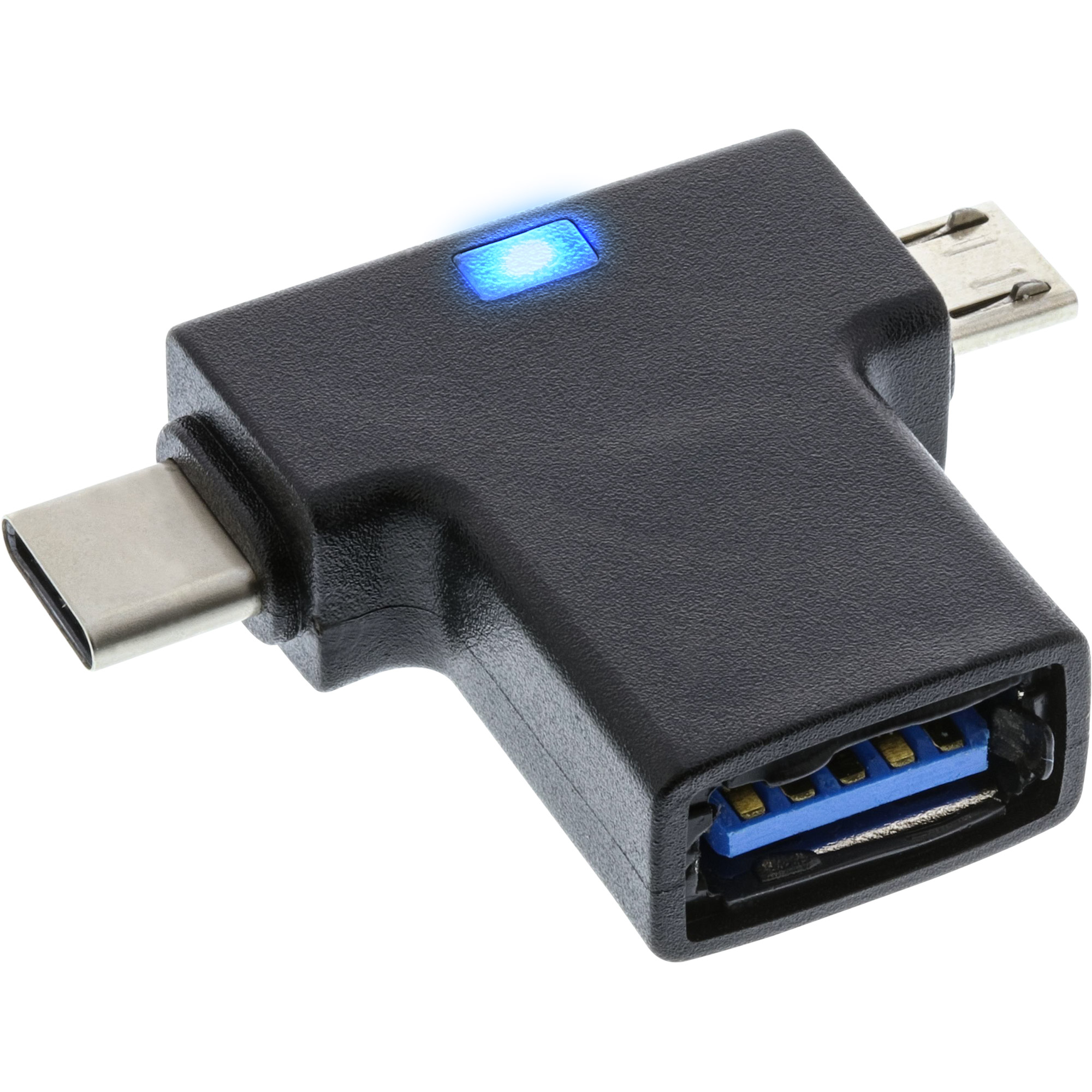 Inline® USB 3.1/2.0 T-Adapter, USB-C Stecker oder Micro-USB an A Buchse Inline® USB 3.1/2.0 T-Adapter, USB-C Stecker oder Micro-USB an A Buchse