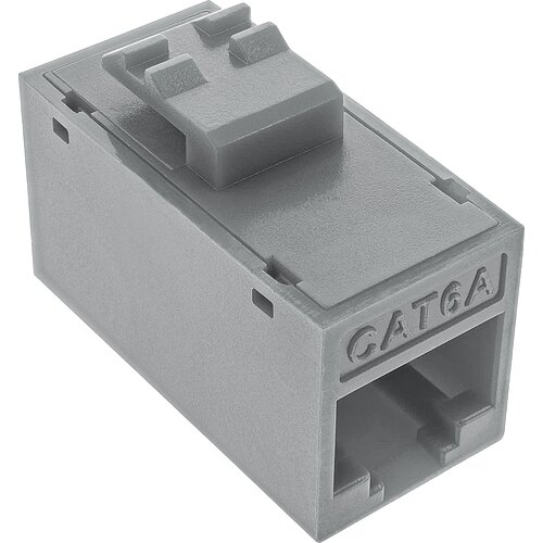 Inline® Keystone RJ45 Buchse/Buchse, ungeschirmt, Cat.6A, 8er Pack, grau
