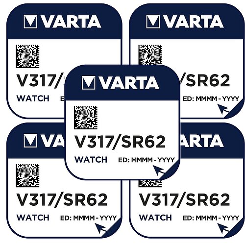 5x Varta SR516SW SR62 317 Silberoxid Batterie 1,55V