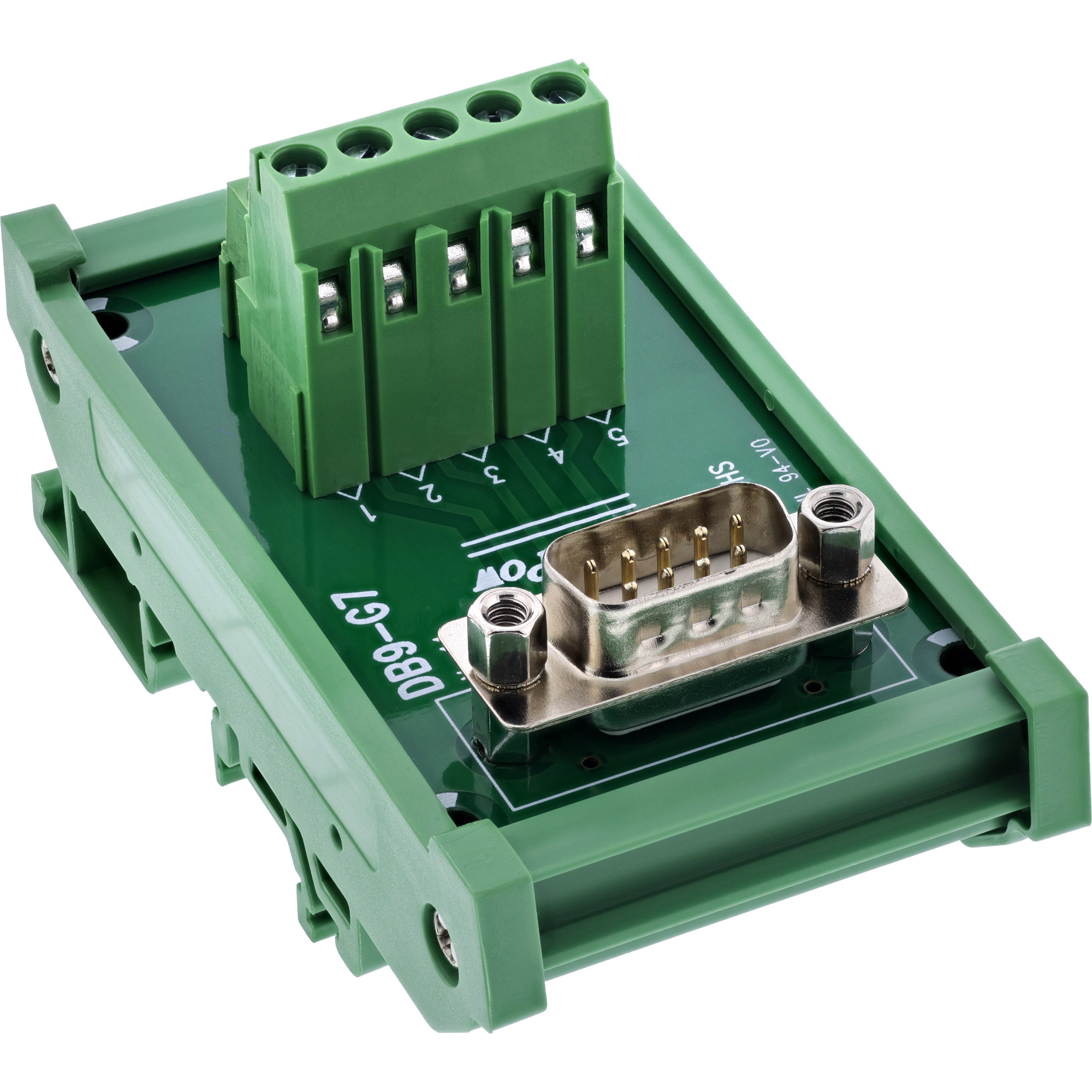 InLine® D-Sub 9 Terminalblock, Stecker, Schraubklemme, Hutschiene