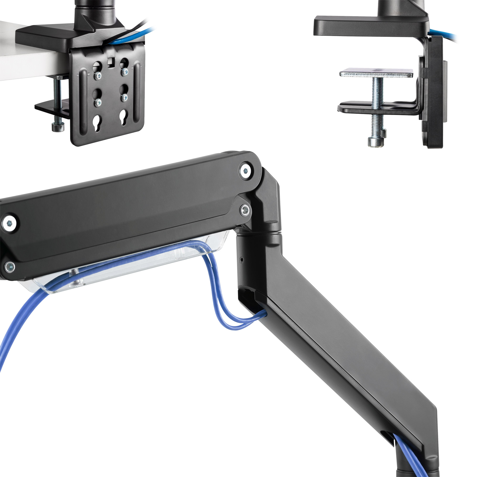 Inline® Tischhalterung mit Lifter+USB, beweglich, für 3 Monitore bis 69cm (27")