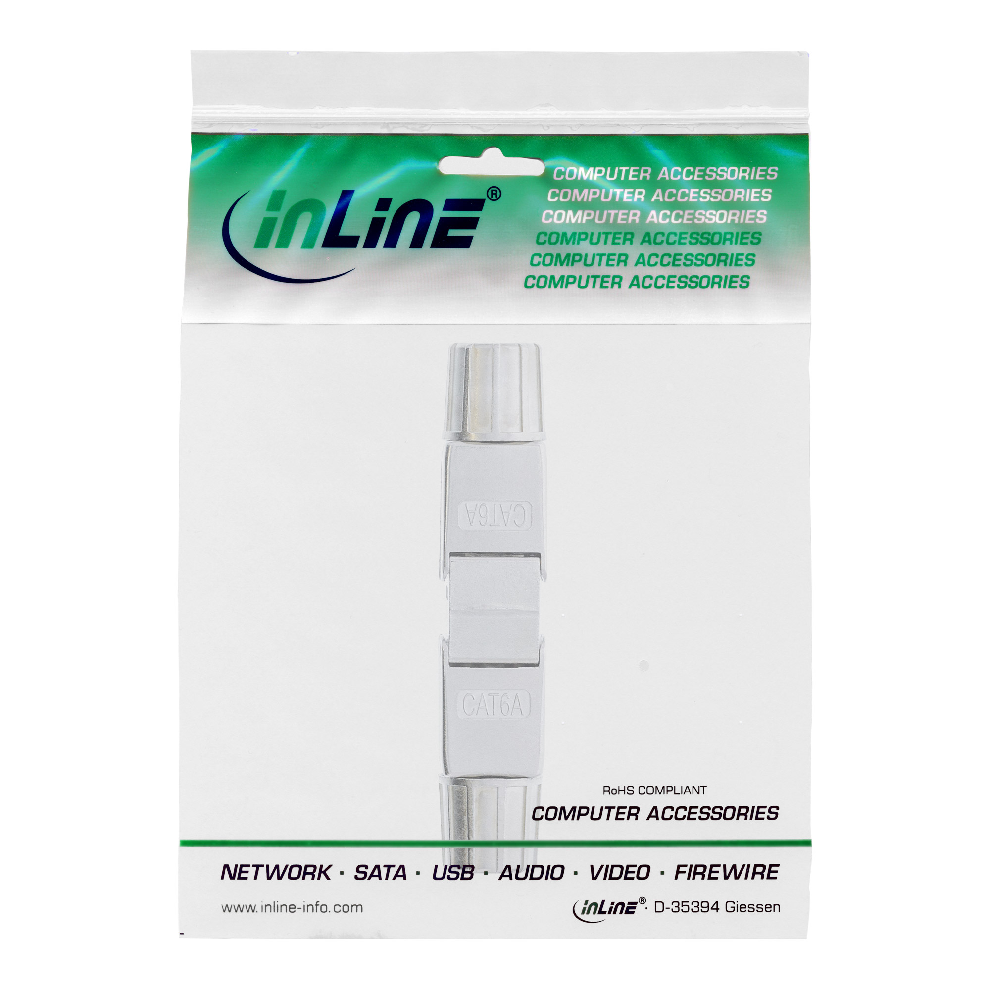Inline® Kabelverbinder Cat.6A, mit LSA-Technik, geschirmt, flach