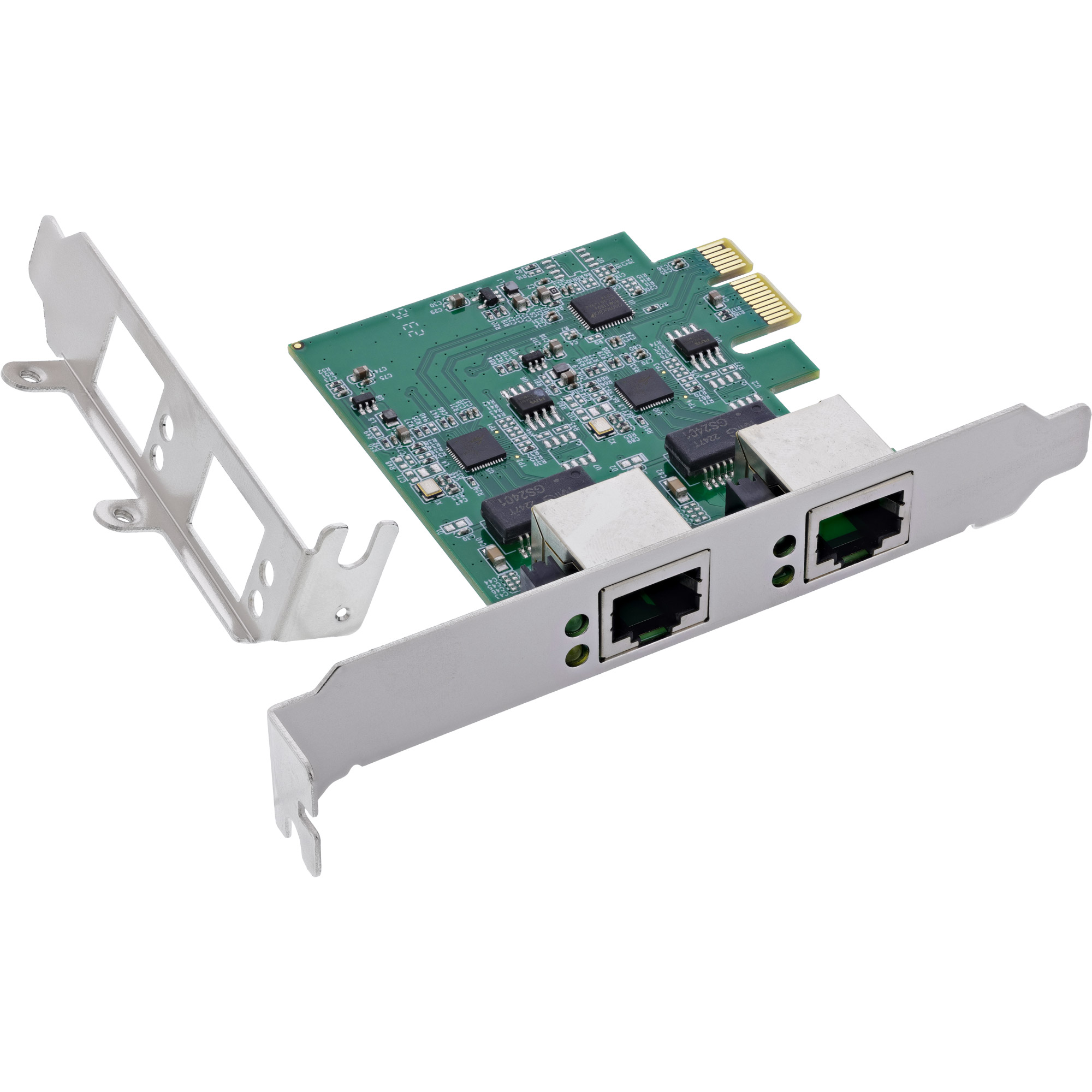Inline® Dual Gigabit Netzwerkkarte, 2x RJ45 2.5Gb/s, PCIe x1, mit LP Slotblech