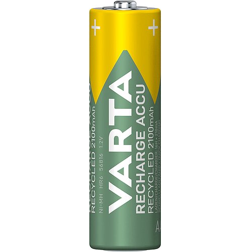 4x Varta NiMH AA Mignon 2100mAh HR6 Recycled Recharge Akku