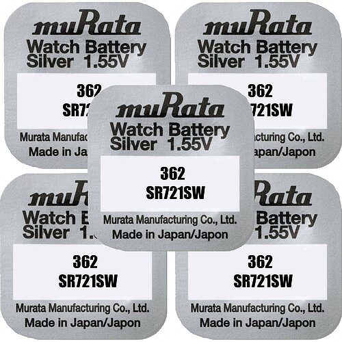 5x Murata SR721SW SR58 362 Silberoxid Batterie 1,55 V