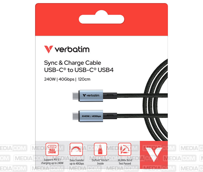 Ladekabel, USB-C/USB-C, 1.2m, schwarz