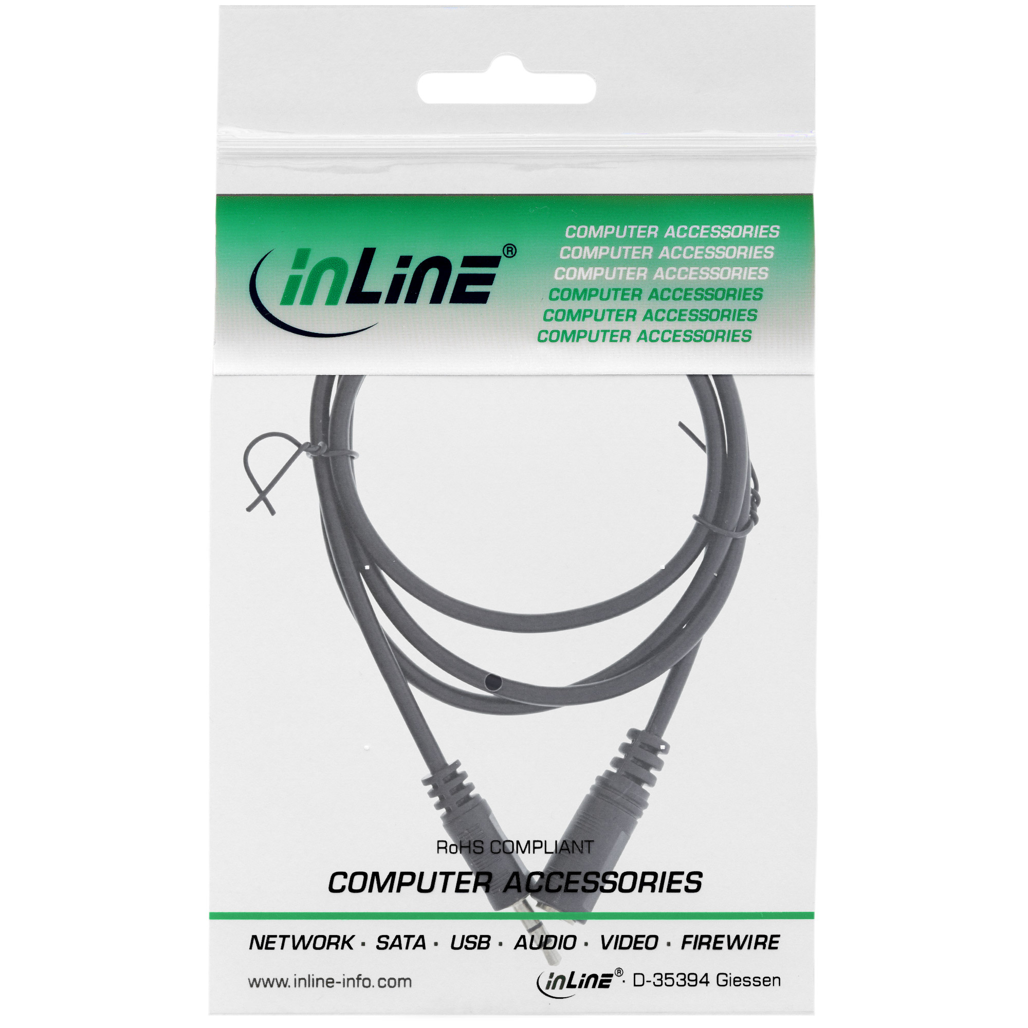 3m - Inline® Klinke VerLängerung, 3,5mm Klinke Stecker / Buchse, Stereo 3m - Inline® Klinke VerLängerung, 3,5mm Klinke Stecker / Buchse, Stereo