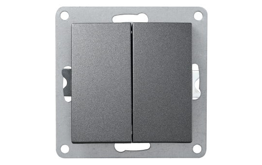 Wechselschalter McPower ''Flair'' 2-fach, 250V~/10A, UP, anthrazit
