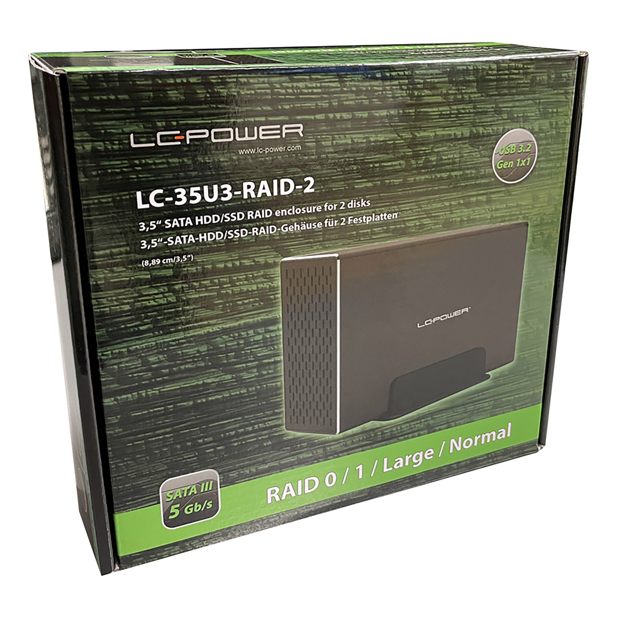 LC-Power LC-35U3-RAID-2, externes 2-fach 3,5"-SATA-Festplattengehäuse mit RAID LC-Power LC-35U3-RAID-2, externes 2-fach 3,5"-SATA-Festplattengehäuse mit RAID