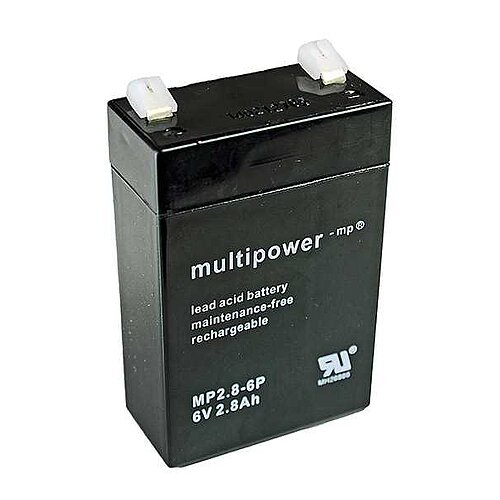 Multipower MP2.8-6P AGM 6V 2,8Ah - 4,8mm Faston Multipower MP2.8-6P AGM 6V 2,8Ah - 4,8mm Faston