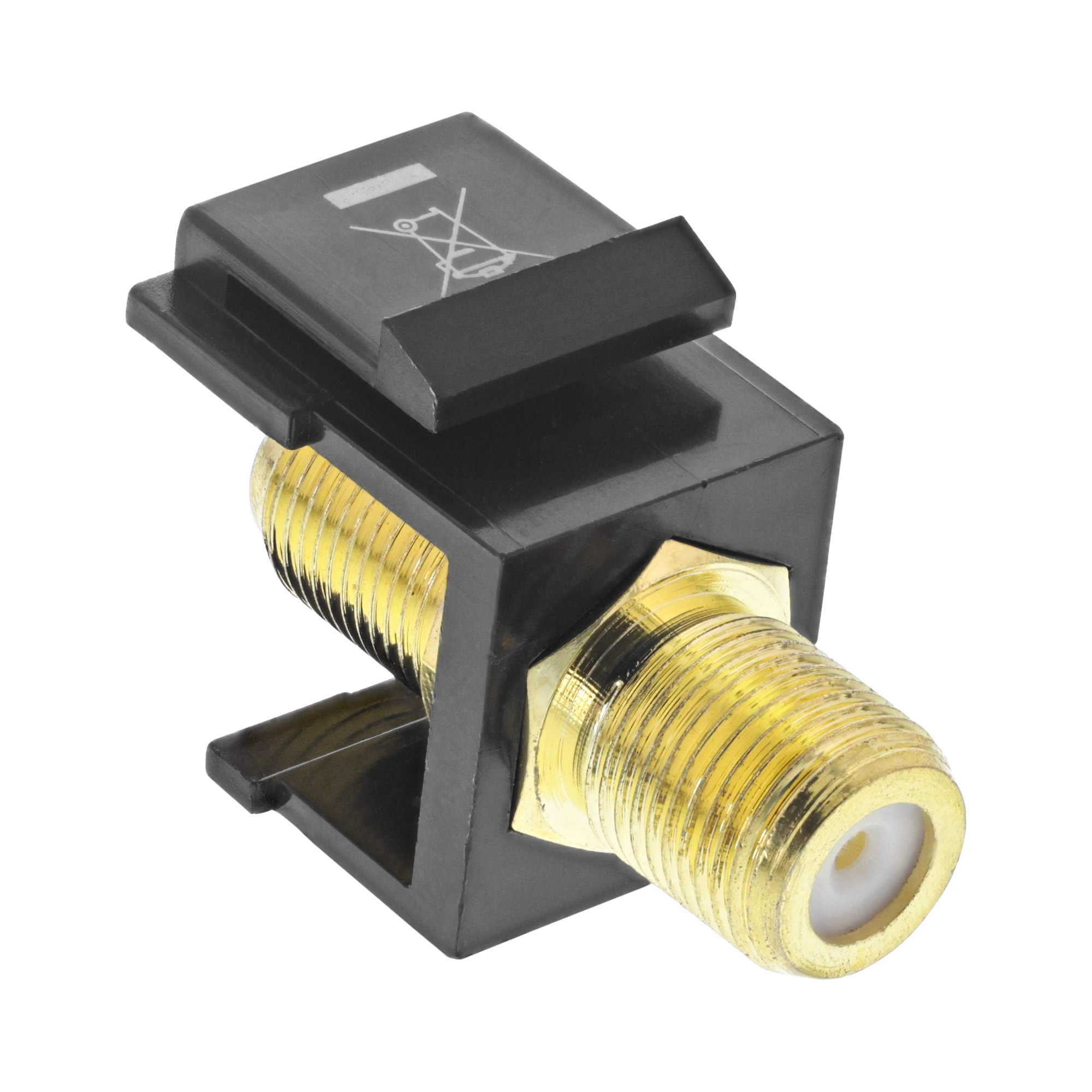 Inline® Keystone Einbauadapter, für Sat-Kabel, 2x F-Buchsen, schwarz
