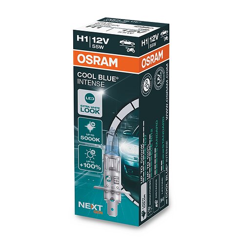 OSRAM H1 - P14,5s 12V 55W Cool Blue INTENSE NextGen. 5000K +100% Faltschachtel