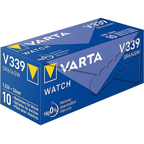 100x Varta SR614SW 339 Silberoxid Batterie 1,55V 